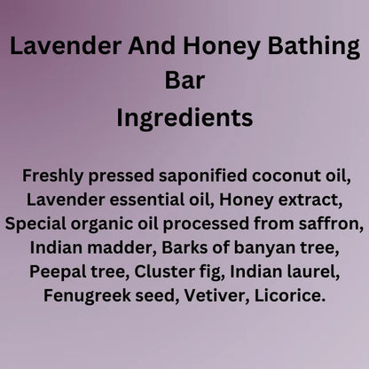 Lavender And Honey Bathing Bar - (Cleansing, Skin Lightening, Relaxing) - Natural Handcrafted Bar (125g)