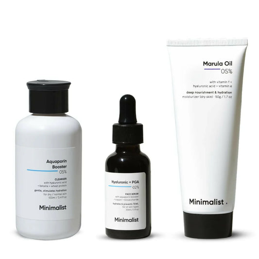 Minimalist Dry Skincare Kit - Face Wash, Moisturizer & Serum