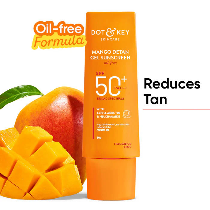 Dot & Key Mango Detan Oil-Free Sunscreen Gel SPF 50+ PA+++ - 50 gm