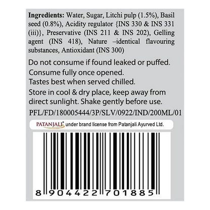 Patanjali Litchi Basil Drink - 200 ml