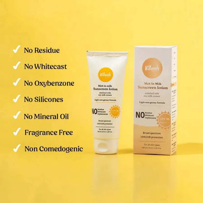 Vilvah Store Melt In Milk Sunscreen SPF 50 Pa+++ With Soy Milk Extract