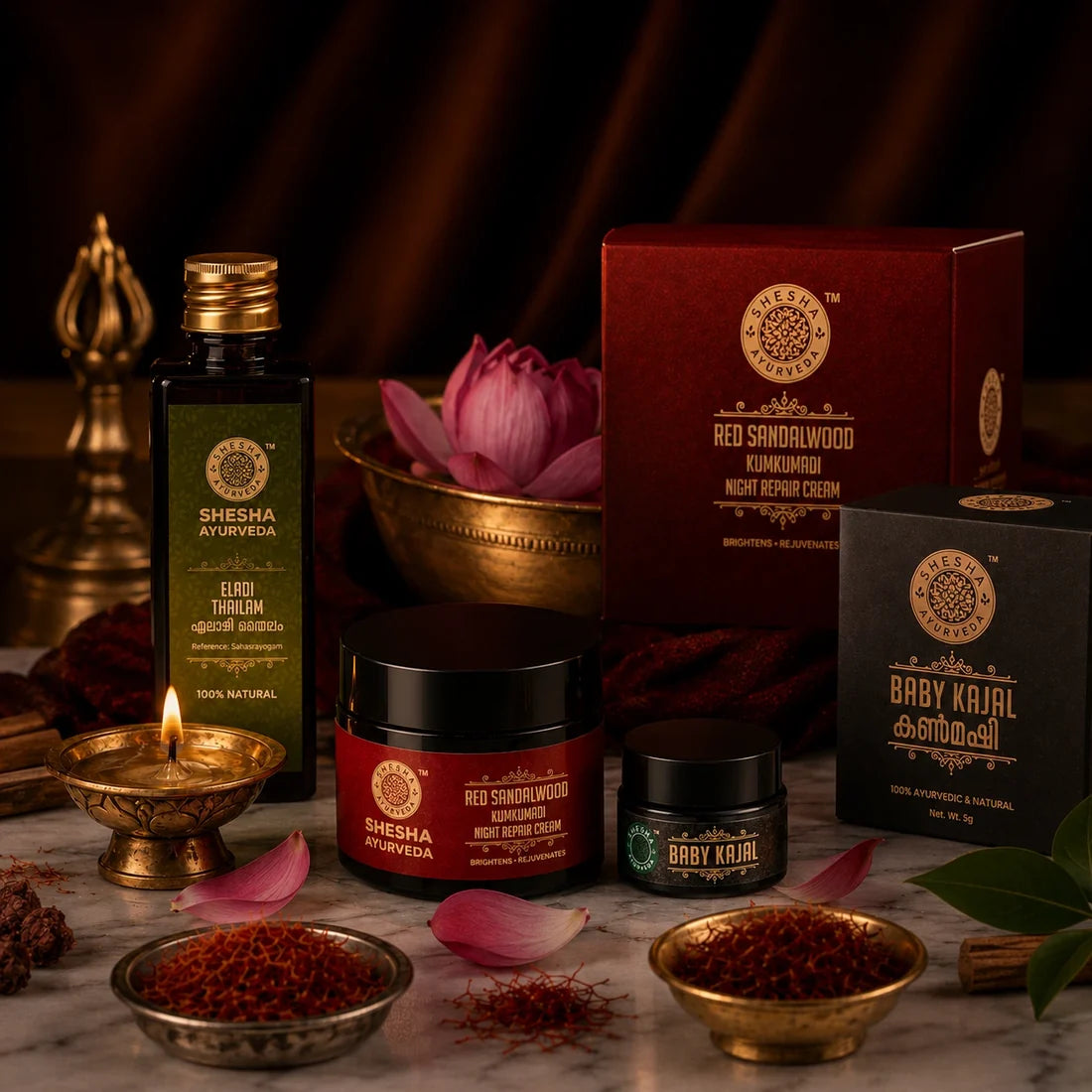 Love Your Baby Combo | Red Sandalwood Cream 50G + Baby Kajal 6G + Eladi Thailam 50ML