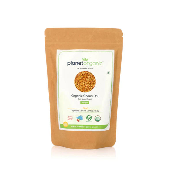 Planet Organic Chana Dal/ Split Bengal Gram - 500 gm