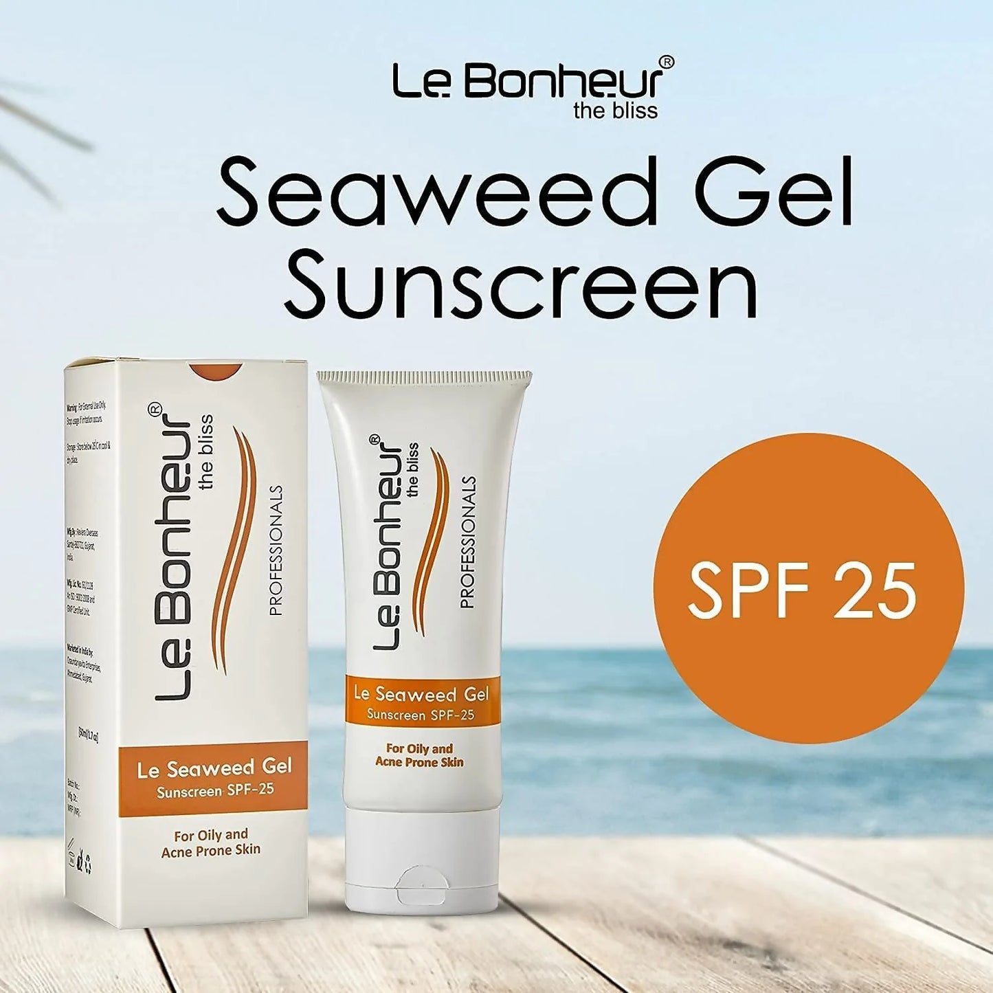Le Bonheur Seaweed Gel Sunscreen SPF 25 For Skin Fairness - 50 ml
