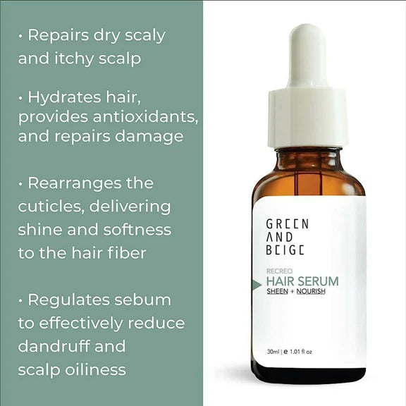 Green And Beige Recreo Sheen + Nourish Hair Serum - 30 ml