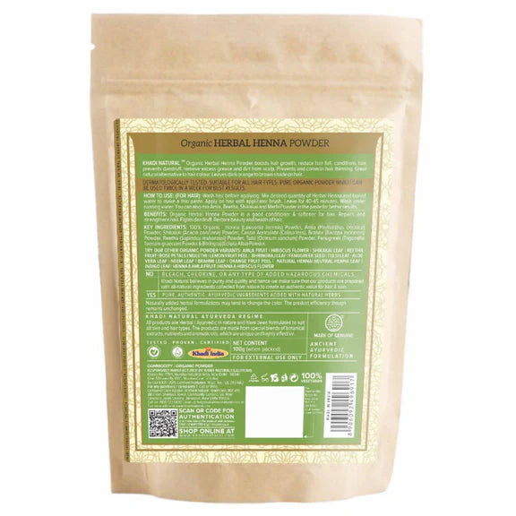 Khadi Natural Organic Herbal Henna Powder - 100 gm