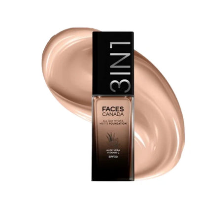 Faces Canada All Day Hydra Matte 3 in 1 Foundation - Warm Natural 021 - 30 ml
