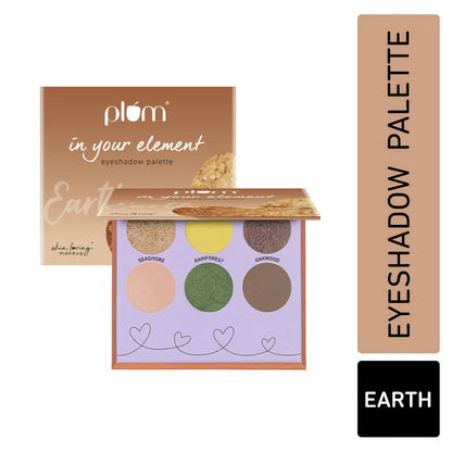 Plum In Your Element Eyeshadow Palette Easy to Blend 6-in-1 Palette 03 Earth - 10 gm