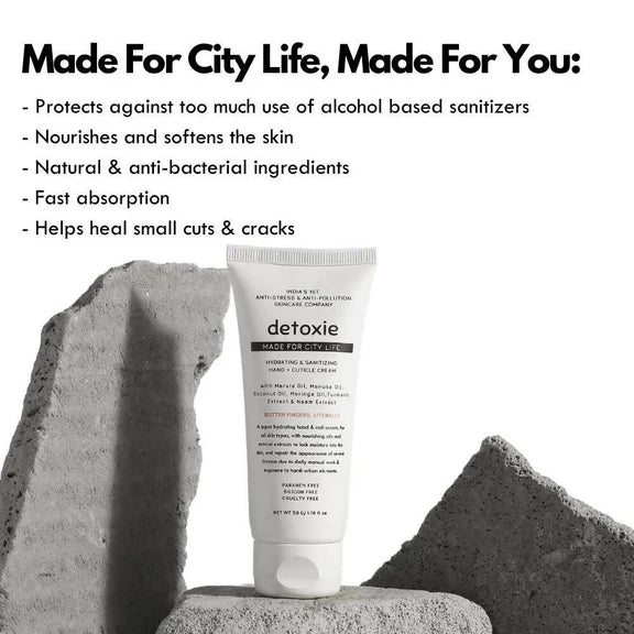 Detoxie Hydrating & Sanitizing Hand & Cuticle Cream - 50 gm