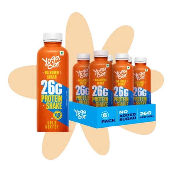Yoga Bar 26g Protein Shake - Cold Coffee - 250 ml - Pack of 6