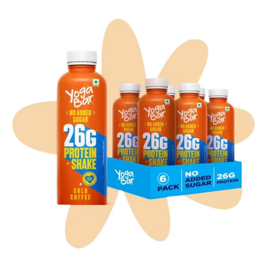 Yoga Bar 26g Protein Shake - Cold Coffee - 250 ml - Pack of 6