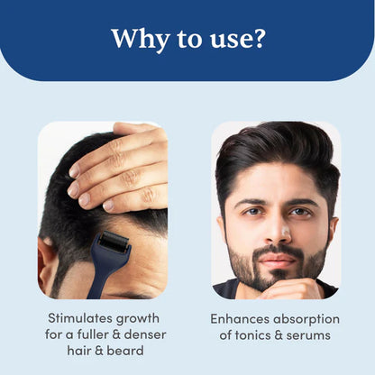 Man Matters Advance Derma Roller For Hair & Beard - 540 Micro 0.5mm Titanium Alloy Needles - 0.5 mm