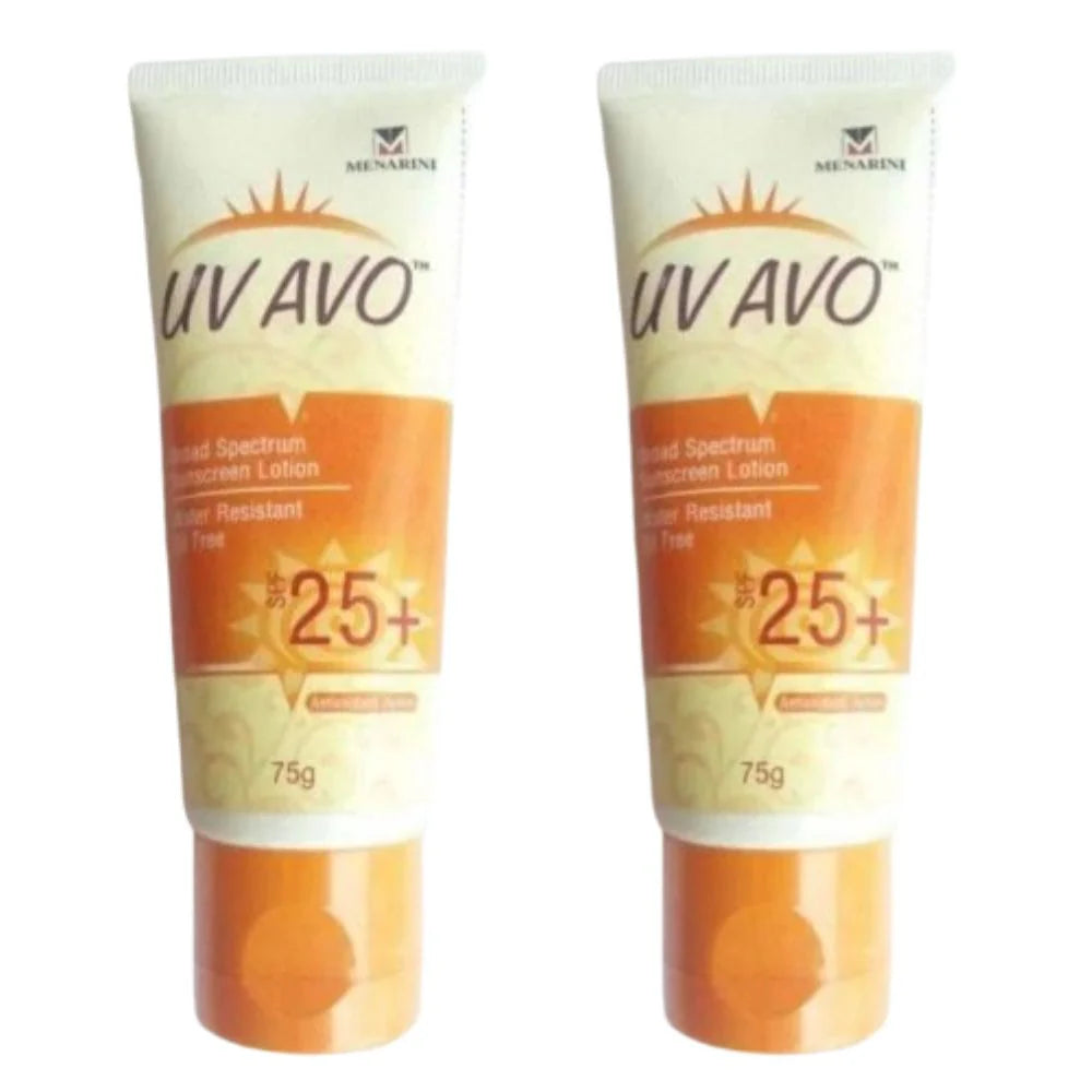 Menarini UV Avo Broad Spectrum Sunscreen Lotion - SPF 25+ - Pack of 2