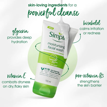 Simple Moisturising Facial Wash, 150ml