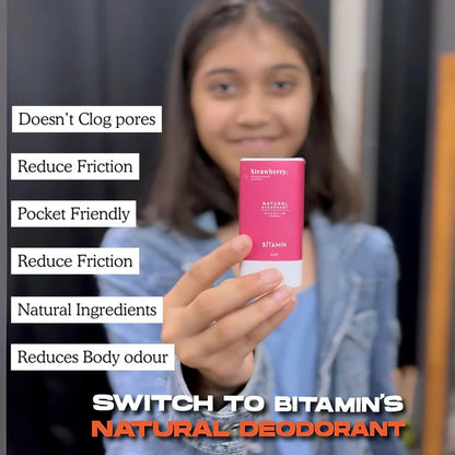 Bitamin Natural Deodorant Cotton Vanilla Teens, Cotton Vanilla Roll On Mom & Daughter Pack - combo