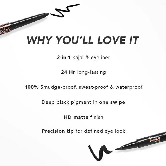 Kay Beauty Intense Black 24H Kajal Eyeliner Duo - 0.55 gm