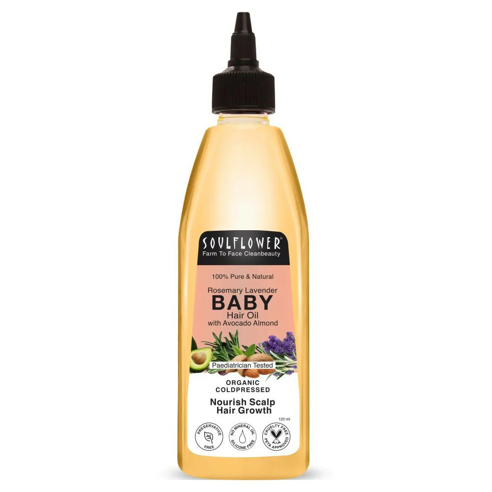 Soulflower Rosemary Lavender Baby Hair Oil