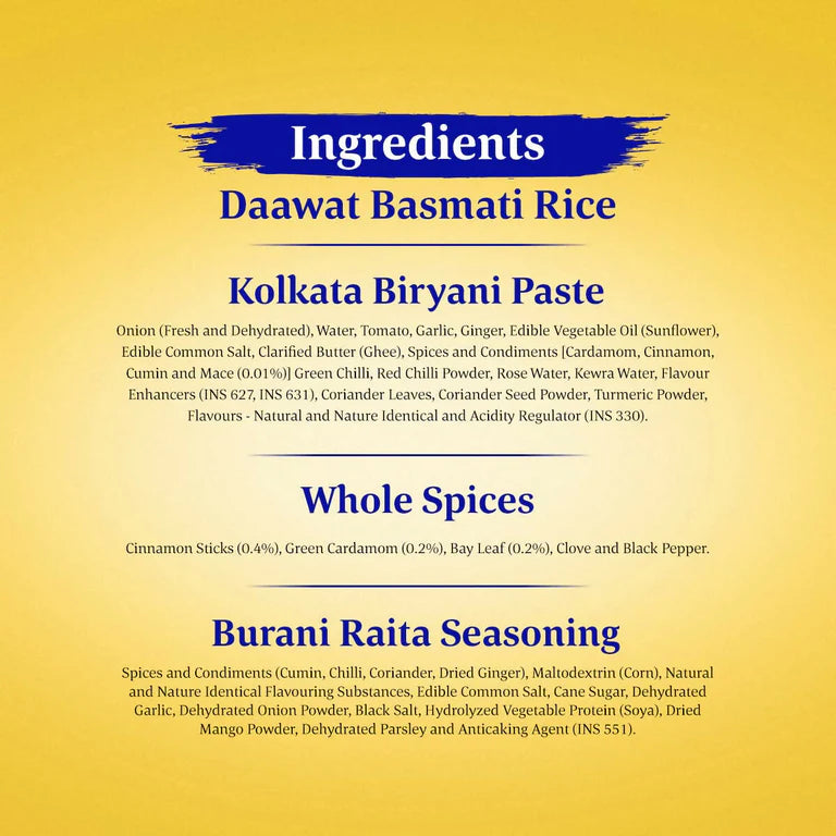 Daawat Biryani Kit Kolkata - Authentic Recipe - 334 gm