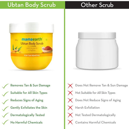 Mamaearth Ubtan Body Scrub with Turmeric & Saffron for Tan Removal
