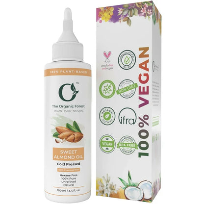 The Organic Forest Sweet Almond Oil For Skin, Face, Hair - 100 ml
