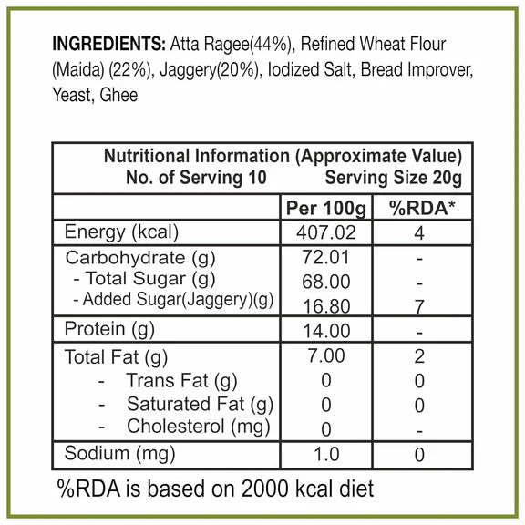 Dhampur Green Gur Ragi Rusk - 200 gm