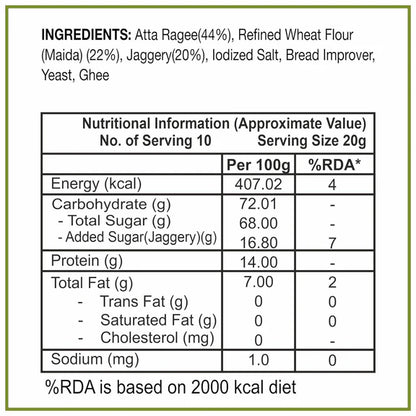 Dhampur Green Gur Ragi Rusk - 200 gm