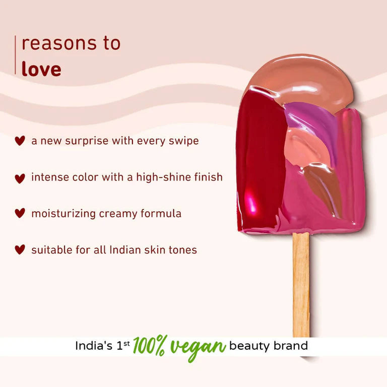 Plum Soft Swirl Lip Gloss 3 Shades In 1 & 123 Watermelon Coulis - 2 ml