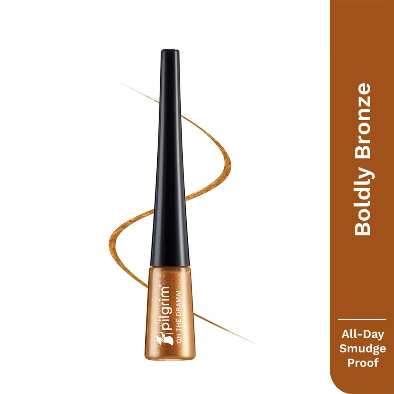 Pilgrim Metallic Eyeliner Boldly Bronze, Long Lasting & Smudge Proof Enriched With Argan Oil -4 ml