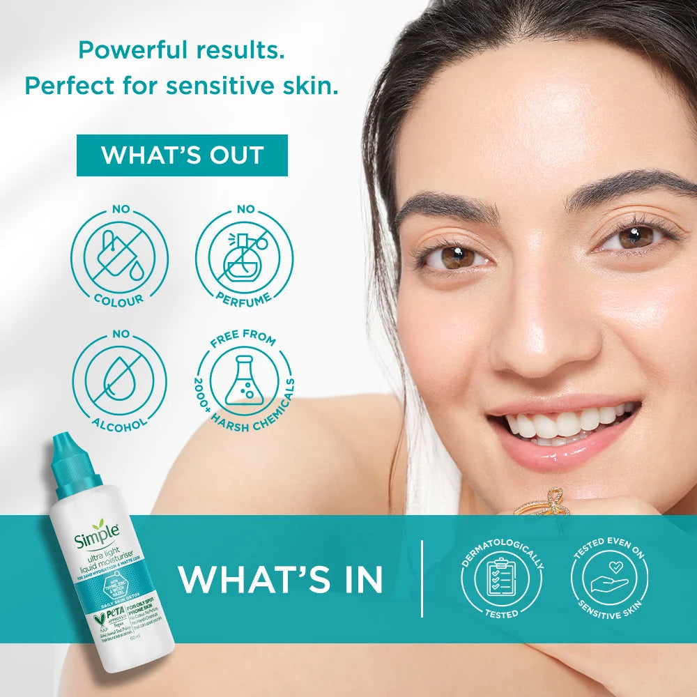 Simple Daily Skin Detox Ultra-Light Liquid Moisturiser, 60ml