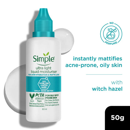 Simple Daily Skin Detox Ultra-Light Liquid Moisturiser, 60ml