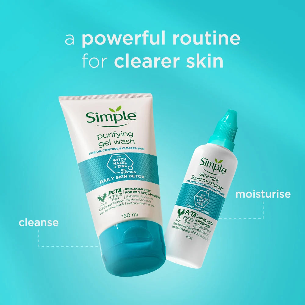 Simple Daily Skin Detox Ultra-Light Liquid Moisturiser, 60ml