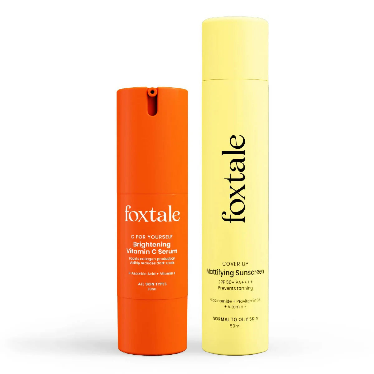 Foxtale Getting Even Skin Care Kit: C For Yourself Vitamin C Serum + Matte Finish Sunscreen