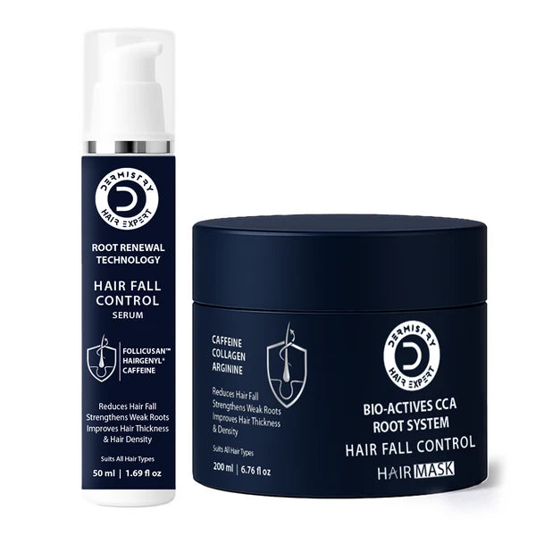 Dermistry Caffeine Collagen Protein Anti-Hair Fall Control Mask & Serum - combo