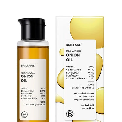 Brillare Onion Hair Oil with the Goodness Of Cedar Wood & Sunflower Oil - 100 ml