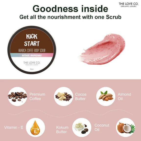 The Love Co. Kick Start Arabica Coffee Body Scrub - 90 gm
