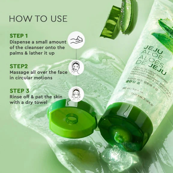 The Face Shop Jeju Aloe Fresh Soothing Foam Cleanser - 150 ml