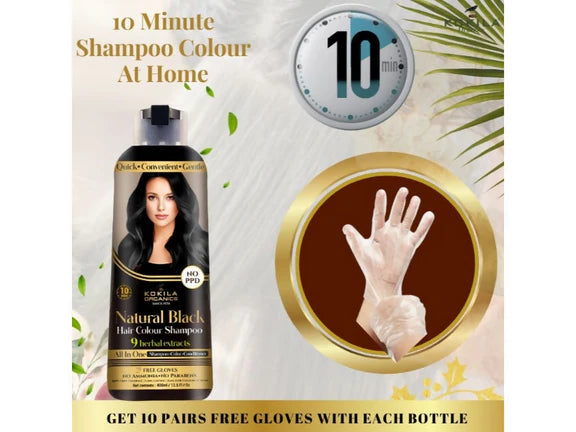 Kokila Organics NO PPD Shampoo Hair Colour - Black - 400 ml