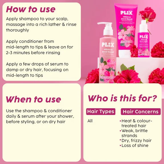 PLIX The Plant Fix Hibiscus Frizz Control Hair Combo - Combo
