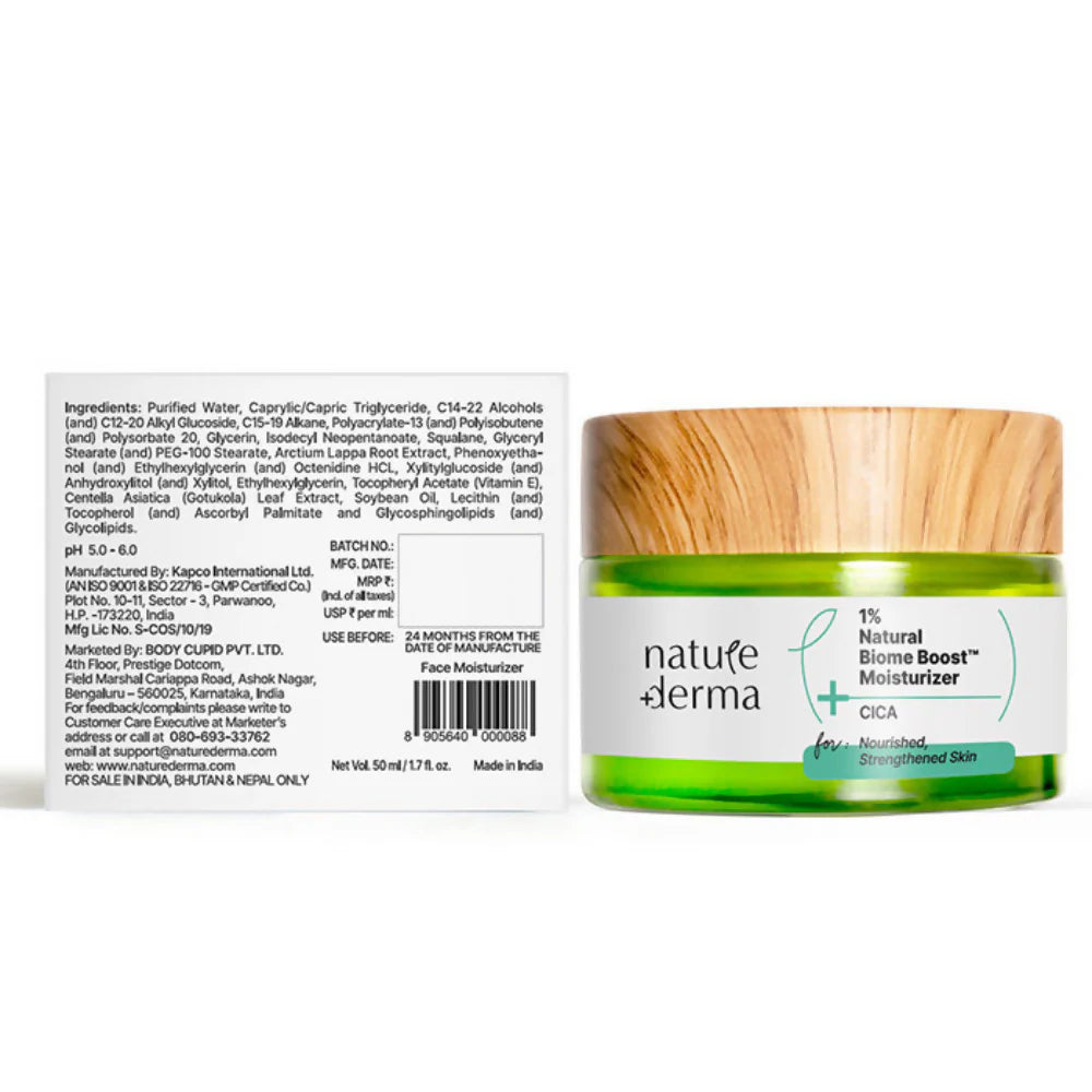 Nature Derma 1% Natural Biome-Boost Moisturizer With CICA - 50 ml
