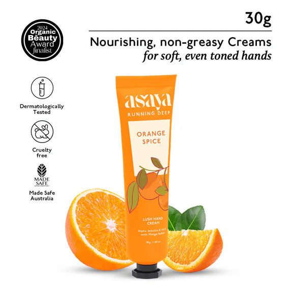 Asaya Orange Hand Cream Softens Dry, Rough Hands For Men & Women - 30 gm