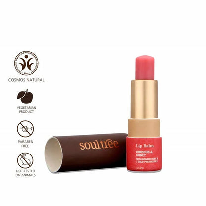 Soultree Hibiscus & Honey With Organic Ghee Lip Balm - 3.5 gm