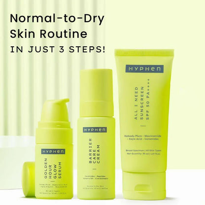 Hyphen By Kriti Sanon Skincare Routine with Glow Serum, Moisturizer & Sunscreen For Normal To Dry Skin Combo - combo