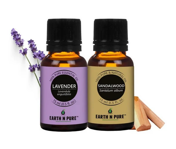 Earth N Pure Sandalwood Essential Oil and Lavender Essential Oil - combo
