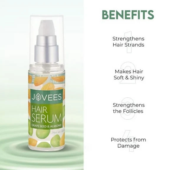 Jovees Hair Serum With Grape Seed & Almond Oil - 60 ml