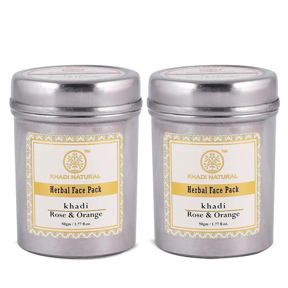 Khadi Natural Rose & Orange Herbal Face Pack - 50 gm - Pack of 2