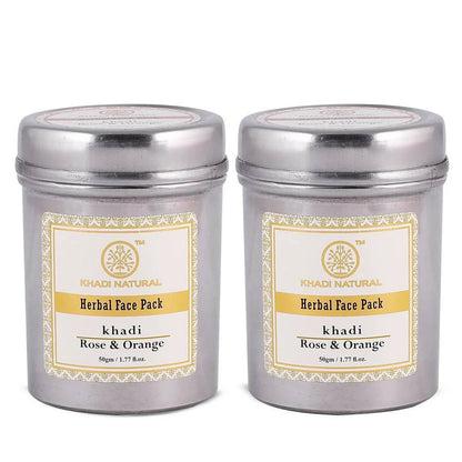 Khadi Natural Rose & Orange Herbal Face Pack - 50 gm - Pack of 2
