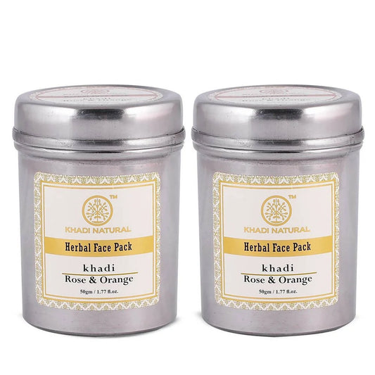 Khadi Natural Rose & Orange Herbal Face Pack - 50 gm - Pack of 2