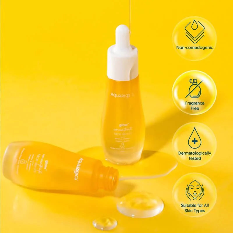 Aqualogica Glow+ Concentrate Face Serum With Hyaluronic Acid & Vitamin C - 30 ml