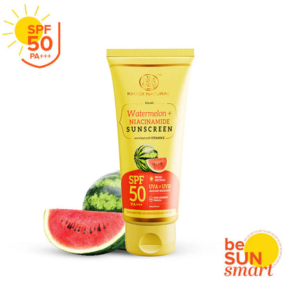 Khadi Natural Watermelon + Niacinamide Sunscreen SPF 50 PA+++ - 100 gm
