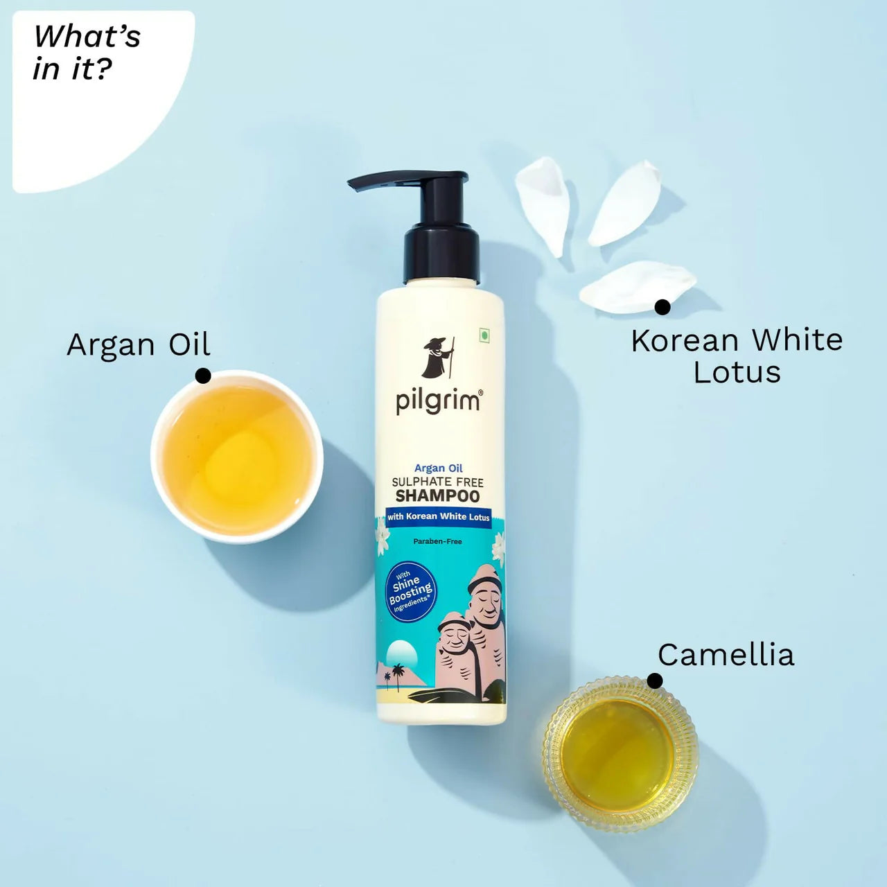 Pilgrim Sulphate Free Shampoo For Dry Frizzy Hair With Korean White Lotus